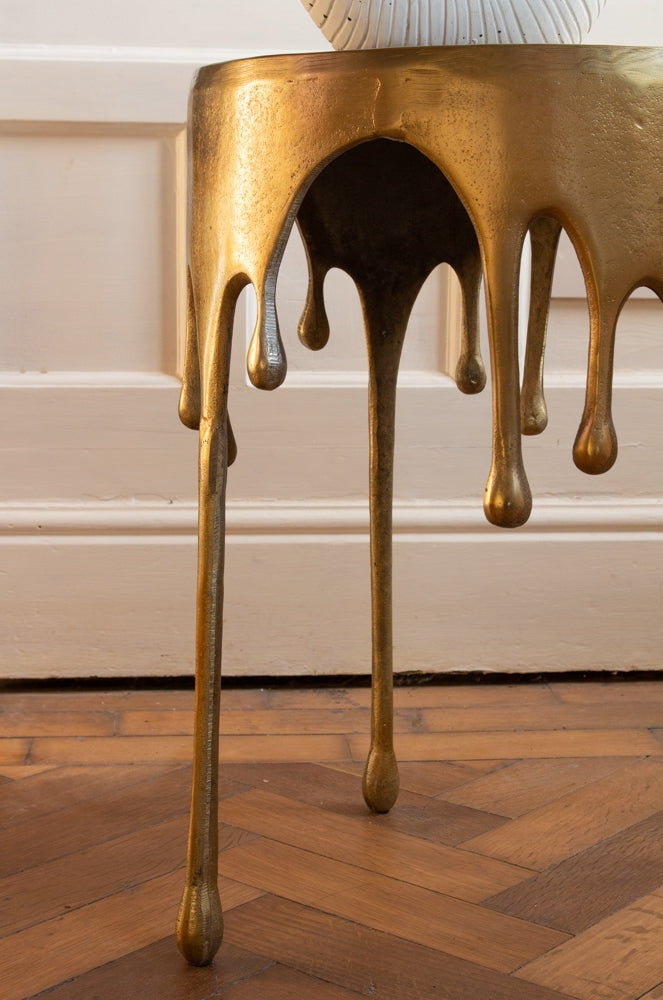 Gold Drip Side Table