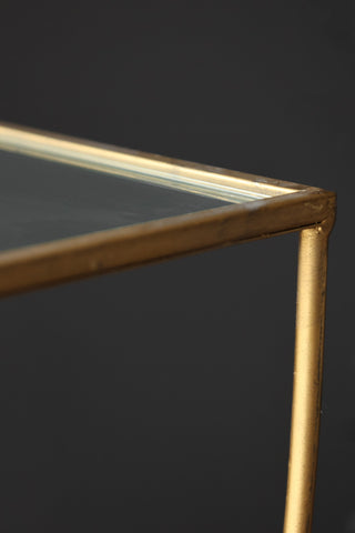 Image of the finish for the Gold Magazine Rack With Glass Top