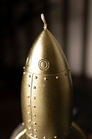 Close-up image of the Gold Rocket Candle