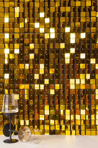 Lifestyle image of the Gold Sequin Wall Tiles