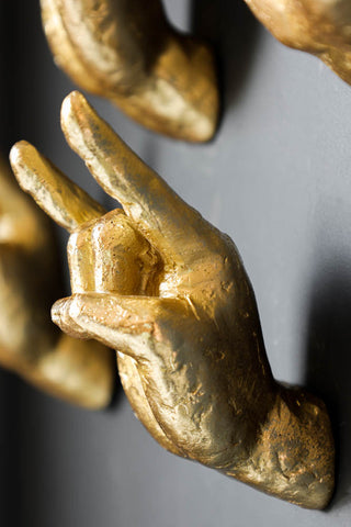 Image of the finish for the Gold Set of 4 Rock On Wall Hands