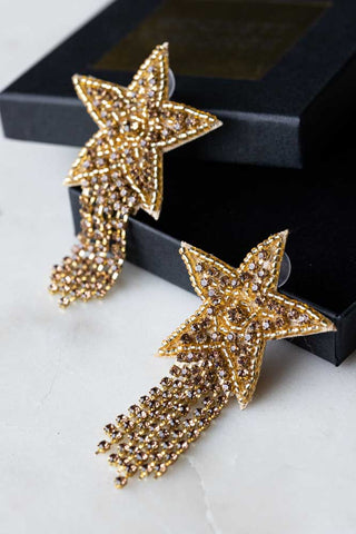 Image of the Gold Shooting Star Beaded Earrings