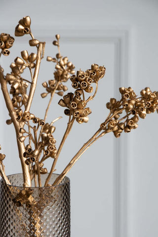Close-up image of the Gorgeous Gold Dried Mini Seed Pods