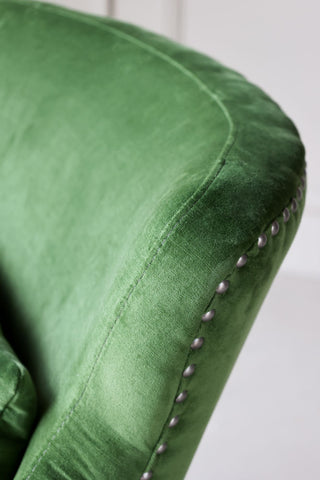 Image of the backrest for the Gorgeous Green Velvet Armchair