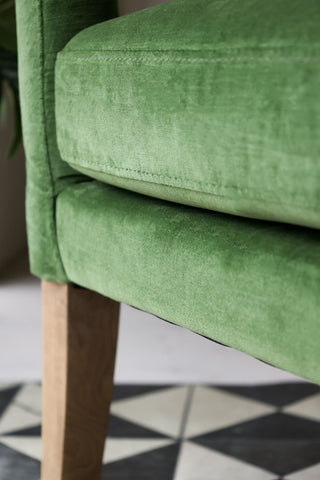 Image of the seat cushion for the Gorgeous Green Velvet Armchair