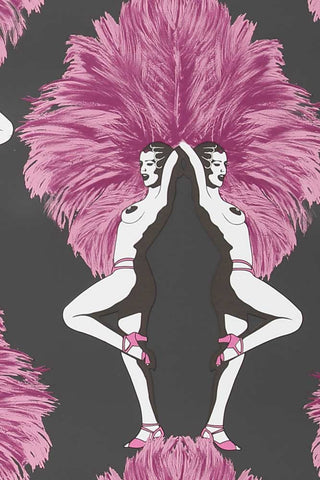 Image of the Graduate Collection Showgirl Black & Hot Pink Wallpaper