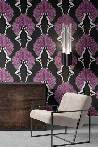 Lifestyle image of the Graduate Collection Showgirl Black & Hot Pink Wallpaper