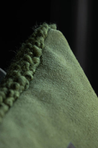 Detail image of the Green Chunky Boucle Cushion