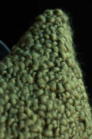 Close-up image of the Green Chunky Boucle Cushion