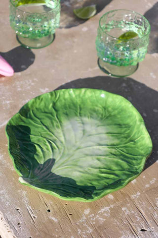 Lifestyle image of the Green Cabbage Leaf Plate