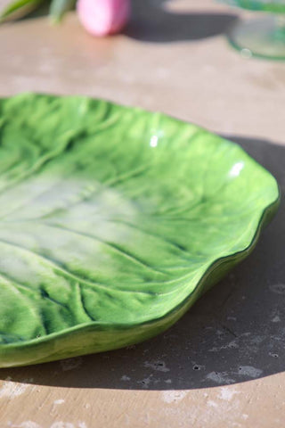 Detail image of the Green Cabbage Leaf Plate