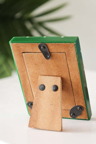 Image of the back of the Green Check Rectangle Frame