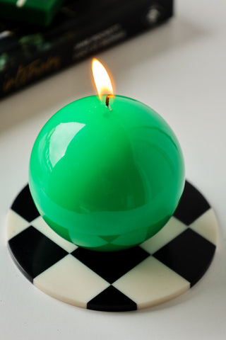 Lifestyle image of the Green Sphere Candle