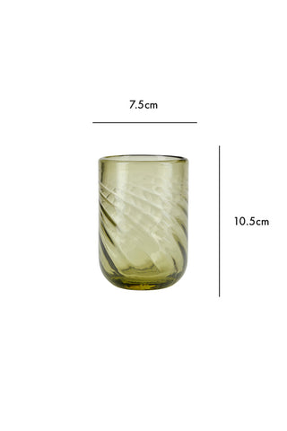 Dimension image of the Green Twist Water Glass