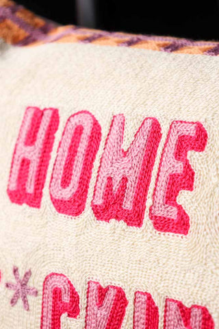 Detail image of the Home Sweet Fucking Home Cushion