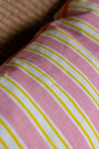 Close-up image of the back of the Recycled Lemon Grove Cushion