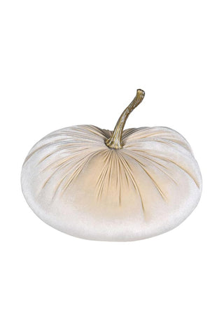 Image of the Ivory White Velvet Pumpkin on a white background