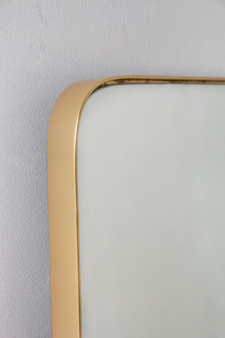 Close-up image of the outside of the frame on the Large Rectangular Gold Framed Wall Mirror