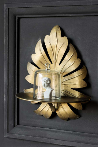 Lifestyle image of the Gold Leaf Wall Shelf