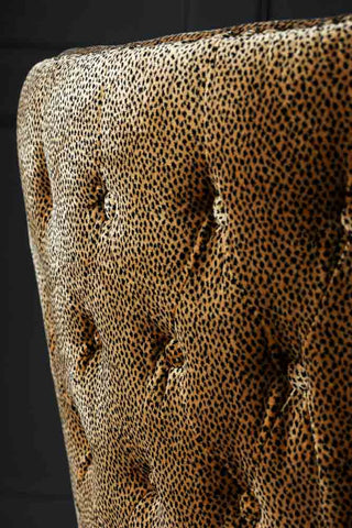 Detail image of the Leopard Print Button Back Velvet Armchair