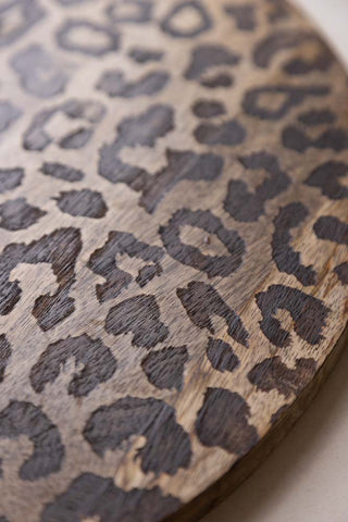 Detail image of the Leopard Print Mango Wood Serving Board - Large