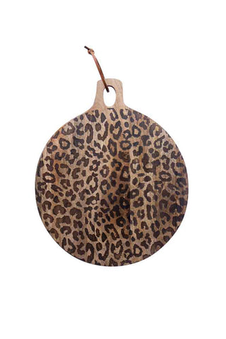 Image of the Leopard Print Mango Wood Serving Board - Large on a white background