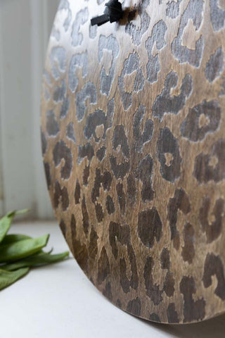 Close-up image of the Leopard Print Mango Wood Serving Board - Small
