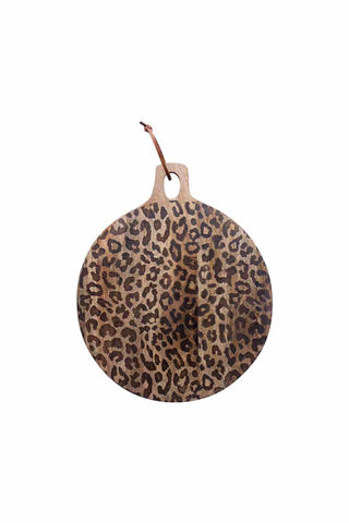 Image of the Leopard Print Mango Wood Serving Board - Small on a white background