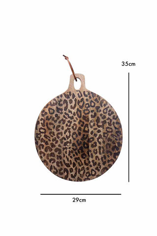 Dimension image of the Leopard Print Mango Wood Serving Board - Small