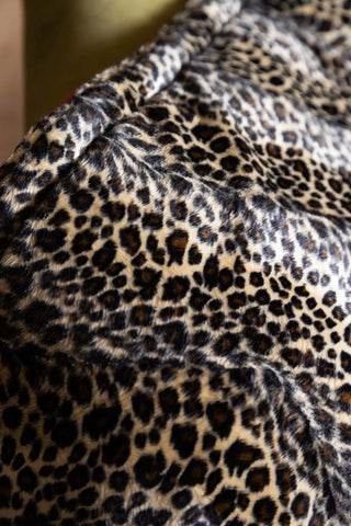 Close-up image of the Leopard Print Pet Padded Blanket