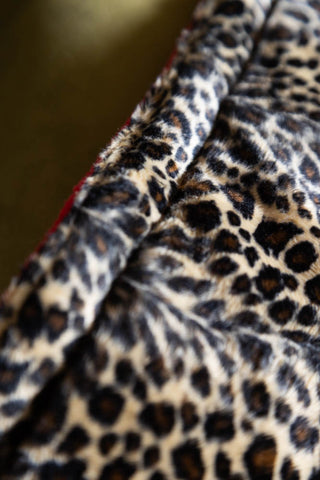 Image of the material for the Leopard Print Pet Padded Blanket