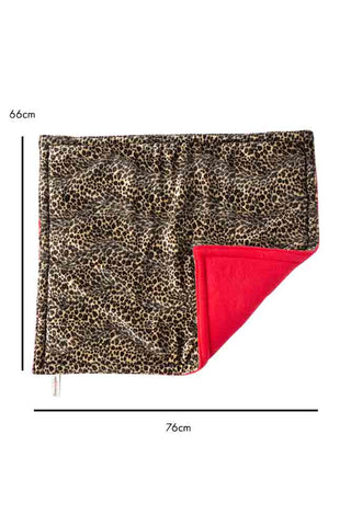 Dimension image of the Leopard Print Pet Padded Blanket