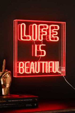 Image of the Life Is Beautiful LED Neon Acrylic Light Box