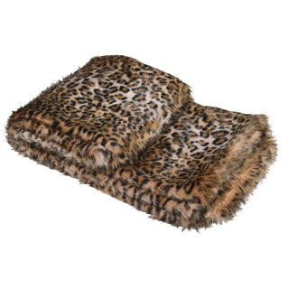 Image of the Light Faux Fur Leopard Print Throw on a white background