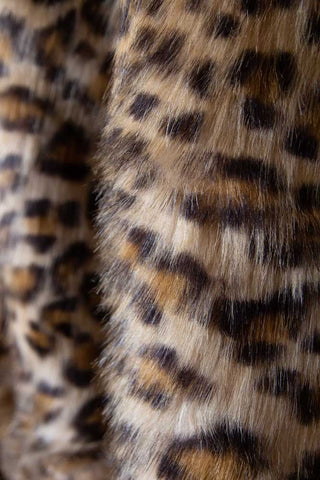 Close-up image of the Light Faux Fur Leopard Print Throw