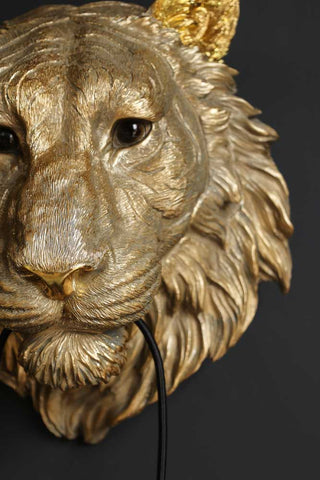 Close-up image of the Lion Head Wall Light