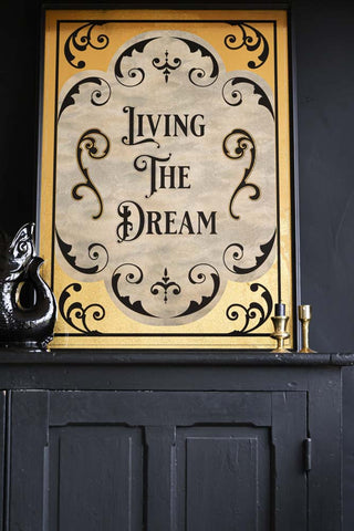 Image of the Living The Dream Typography Mirror