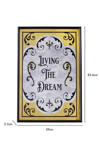 Dimension image of the Living The Dream Typography Mirror