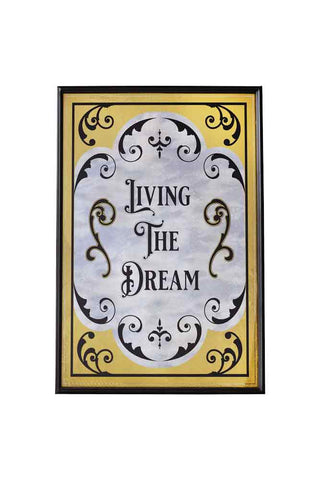 Image of the Living The Dream Typography Mirror on a white background