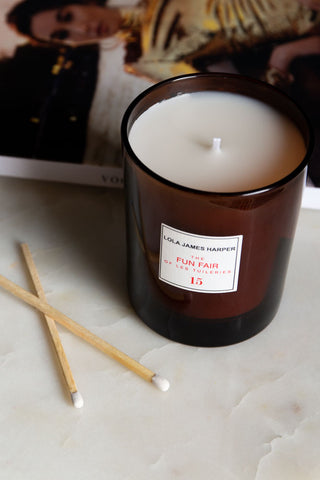 Image of the wick on the Lola James Harper Fun Fair Candle