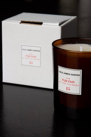 Image of the Lola James Harper Fun Fair Candle with the box