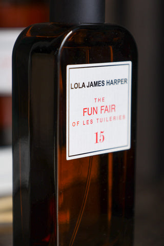 Image of the label on the Lola James Harper Fun Fair Room Spray
