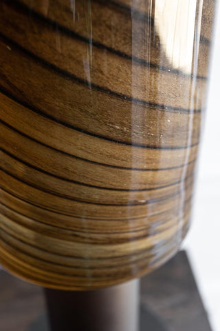 Close-up image of the Mahogany Brown Marble Table Lamp