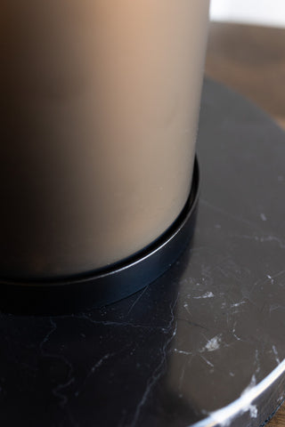 Detail image of the base for the Mahogany Brown Marble Table Lamp