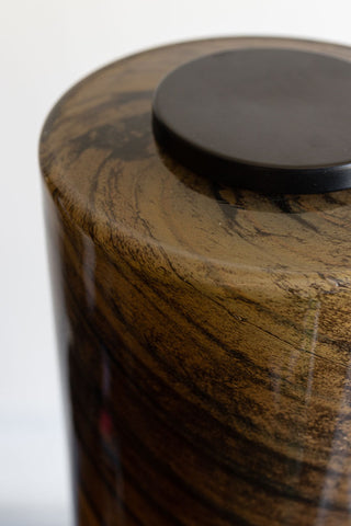 Image of the top of the Mahogany Brown Marble Table Lamp