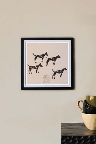 Lifestyle image of the Marble Dogs Art Print - Available Framed Or Unframed