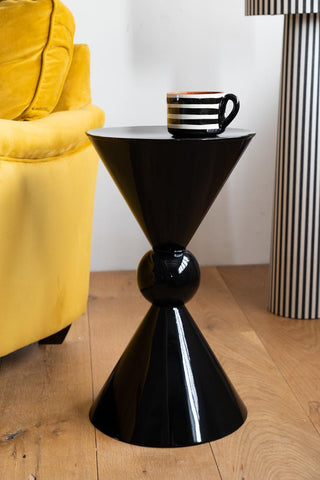 Lifestyle image of the Memphis Cone Black Side Table