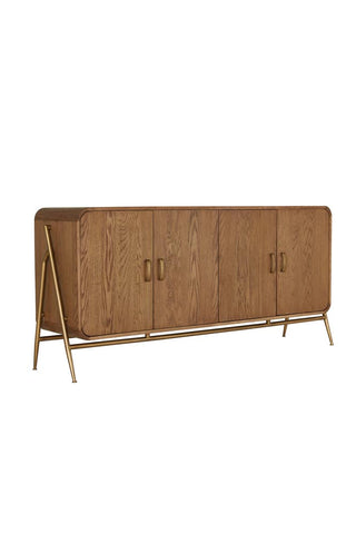 Image of the Mid-Century Natural Oak Sideboard on a white background