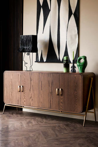 Lifestyle image of the Mid-Century Natural Oak Sideboard