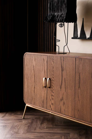 Image of the left end of the Mid-Century Natural Oak Sideboard